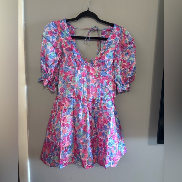 For Love and Lemons Angie Mini Floral Dress Size Small NWT - Picture 8 of 12